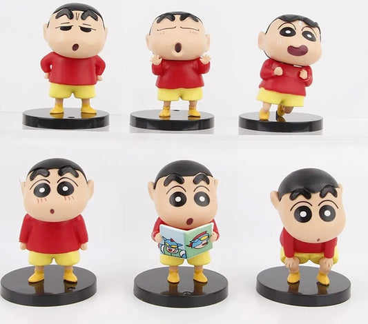 Shinchan Red T-shirt 6pcs set 6.5cm Height