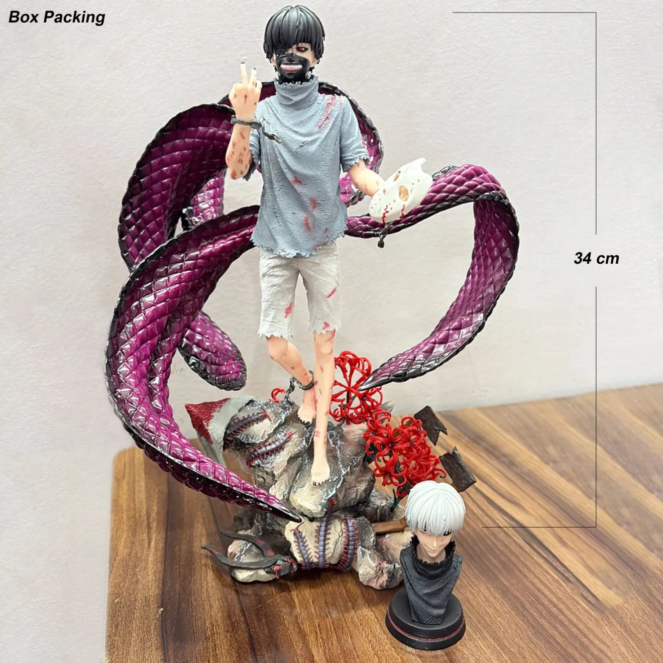 Anime Tokyo Ghoul Ken Kaneki Premium Figure 34cm Dual Head (Box Packing)