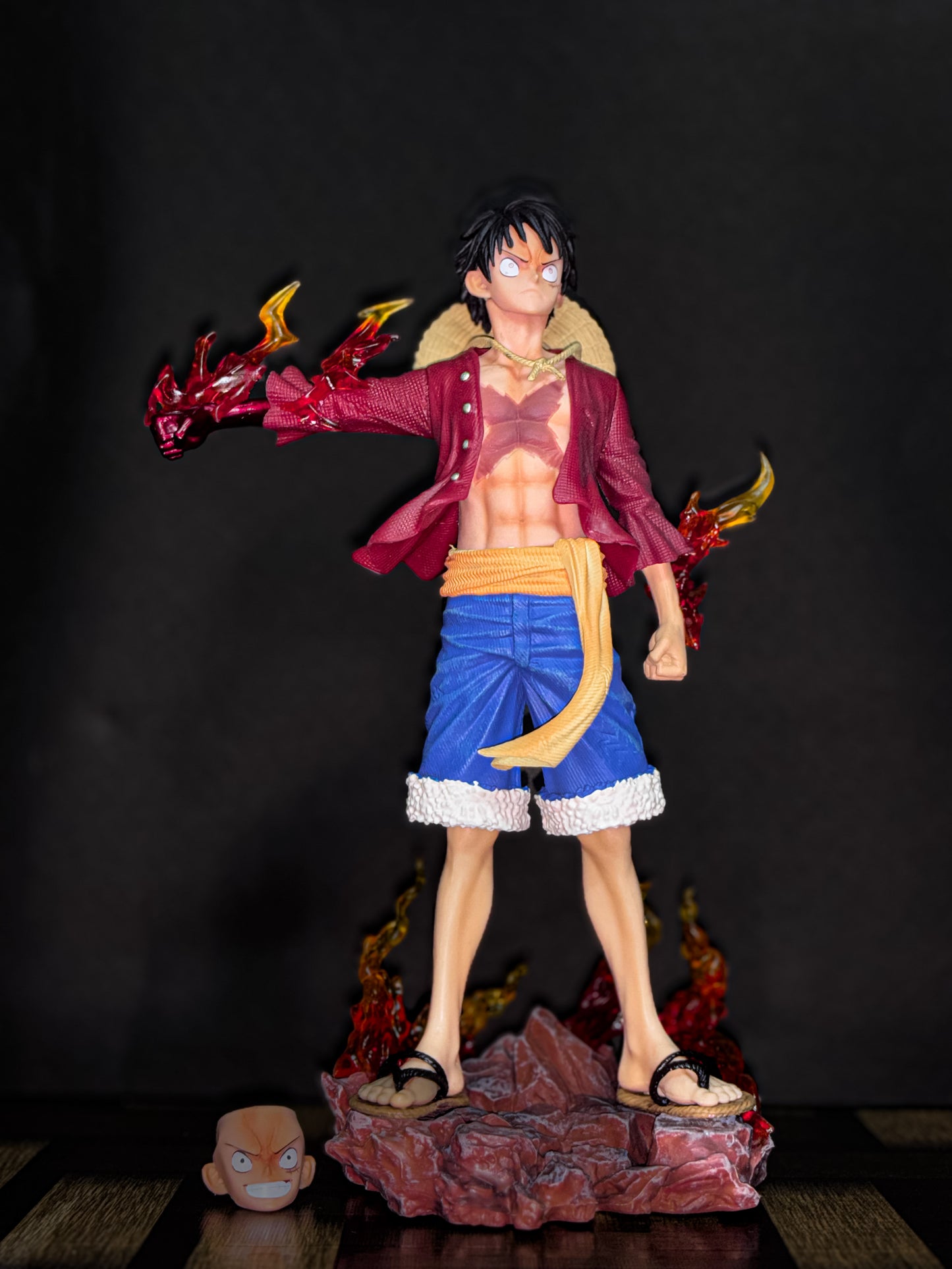 LUFFY FLAME 26cm standing figure Dual face with Blister and box