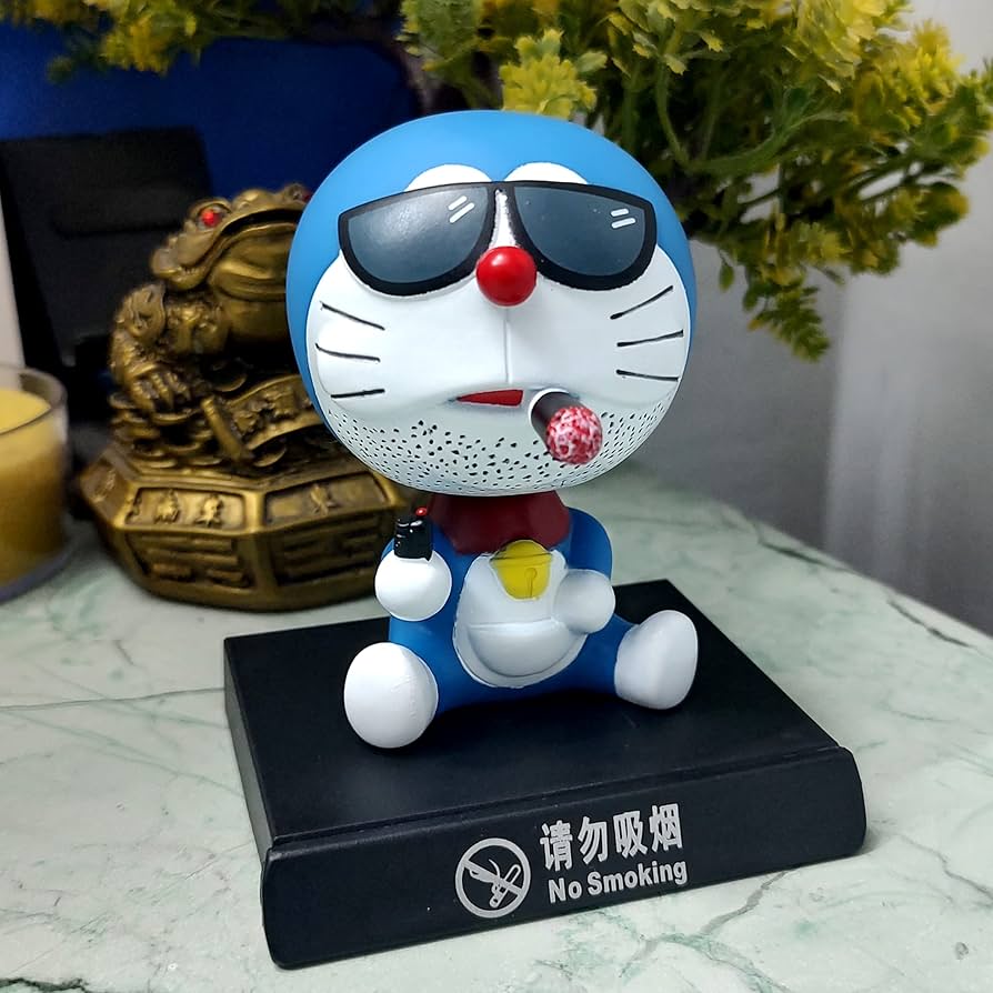 Doraemon Smoking Cute Bobblehead 12cm